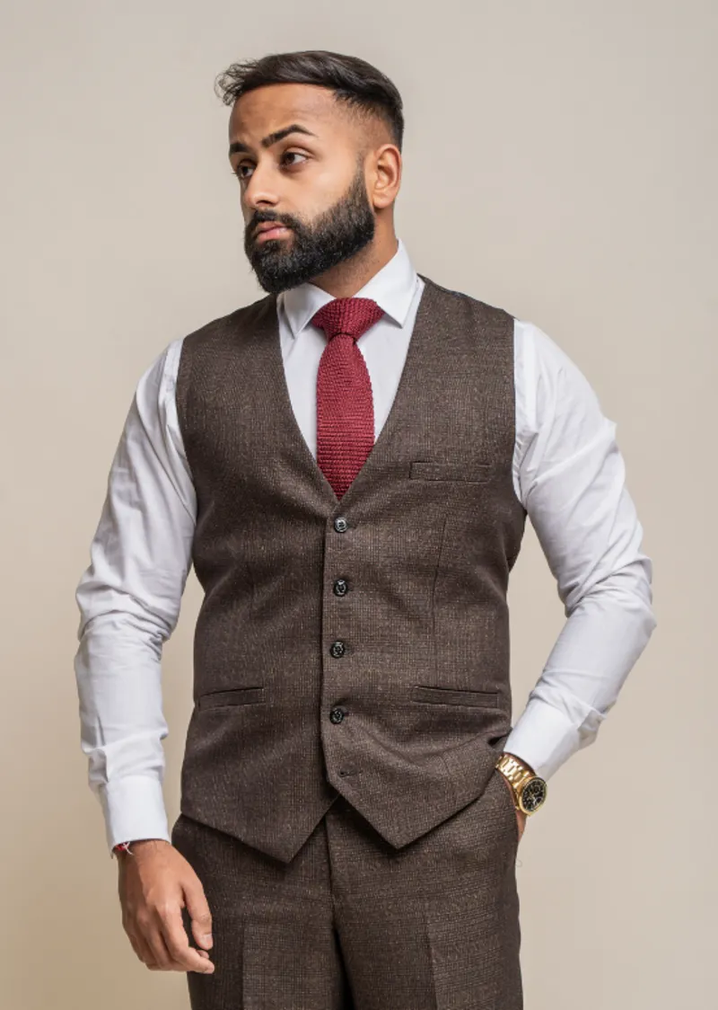 Cavani Caridi Waistcoat Brown